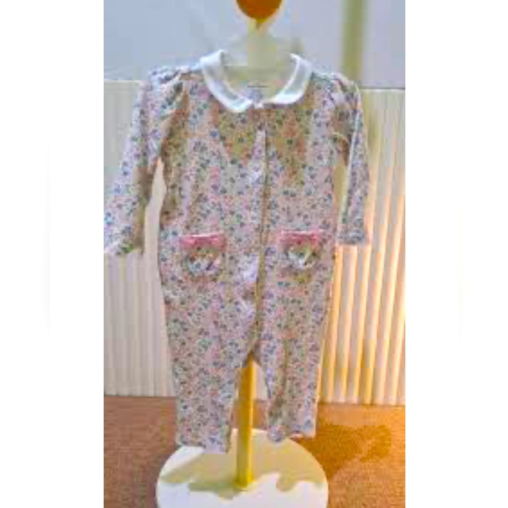 Ralph Lauren One Piece Outfit Long SLeeve Baby Doll Collar Floral 6 Month